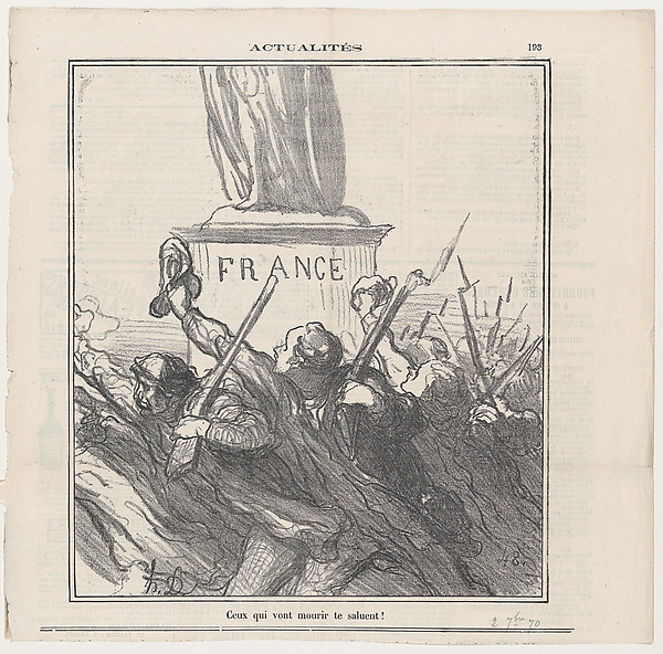 Those who are about to die, salute thee, from 'News of the day,' published in Le Charivari, September 2, 1870