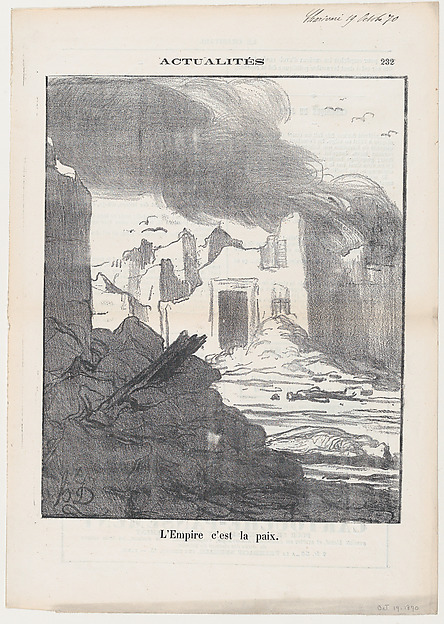 The Empire means Peace, from 'News of the day,' published in Le Charivari, October 19, 1870
