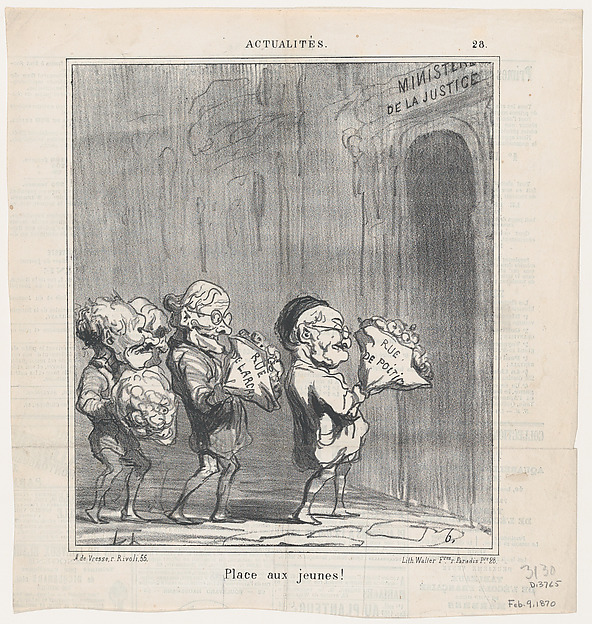 Make room for the young!, from 'News of the day,' published in Le Charivari, February 9, 1870