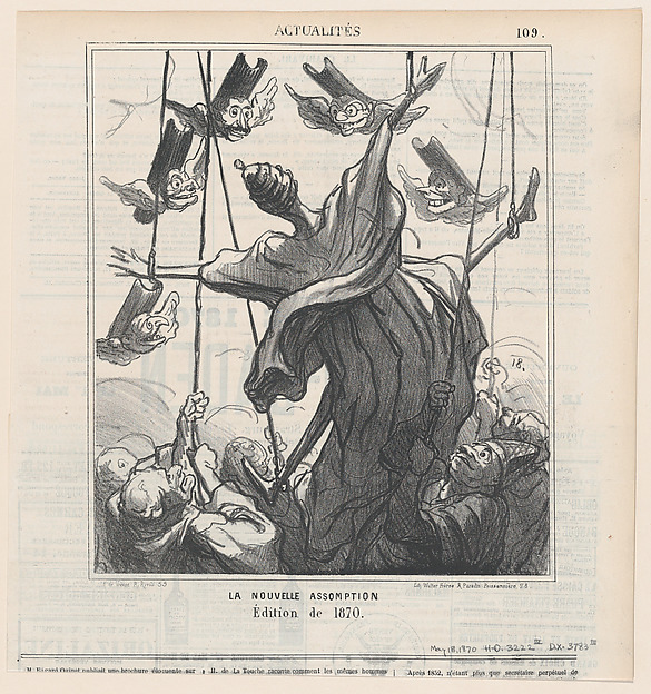 The new assumption, 1870 edition, from 'News of the day,' published in Le Charivari, May 18, 1870