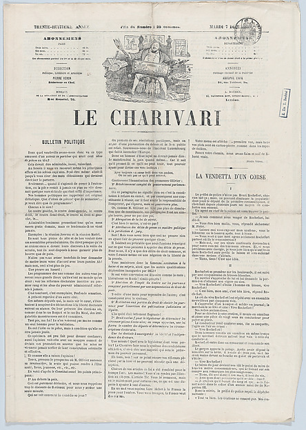 Le Charivari newspaper, December 7, 1869: A deputy's nightmare: –Oh my friend, what has happened? –I dreamed I was invalidated, from 'News of the day'