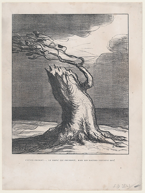 Poor France!... The trunk is blasted, but the roots hold!, published in 'L'Album du Siège,' 1871