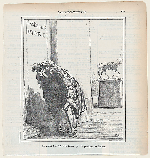Louis XIV troubled at the prospects for the Bourbons, from 'News of the day,' published in Le Charivari, December 22, 1871