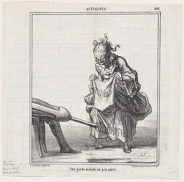 A somewhat naive nurse, from 'News of the day,' published in Le Charivari, January 4, 1871