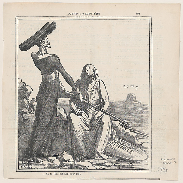 Go and get yourself killed for me, from 'News of the day,' published in Le Charivari, August 10, 1871