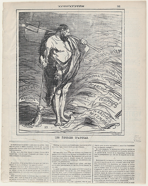 The Augeian stables, from 'News of the day,' published in Le Charivari, June 3, 1872