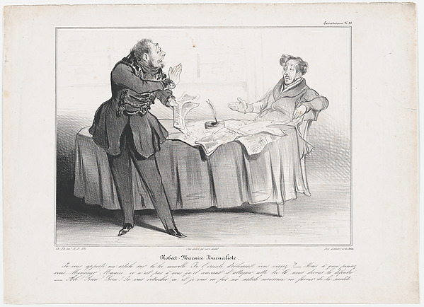 Plate 33: Robert Macaire journalist, from 'Caricaturana,' published in Les Robert Macaires