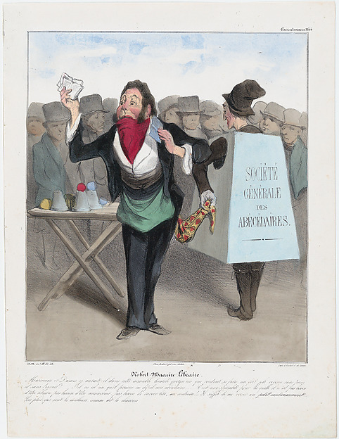 Plate 14: Robert Macaire bookseller, from 'Caricaturana,' published in Les Robert Macaires
