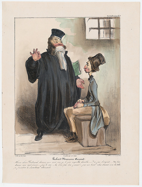 Plate 9: Robert Macaire, barrister, from 'Caricaturana,' published in Les Robert Macaires