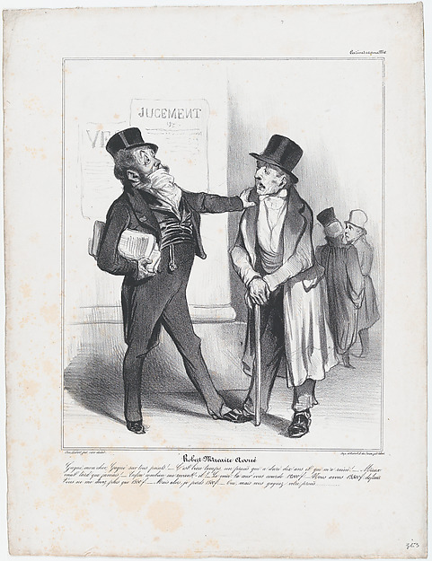 Plate 10: Robert Macaire, solicitor, from 'Caricaturana,' published in Les Robert Macaires