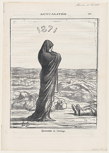 Dismayed with her legacy, from 'News of the day,' published in Le Charivari, January 11, 1871