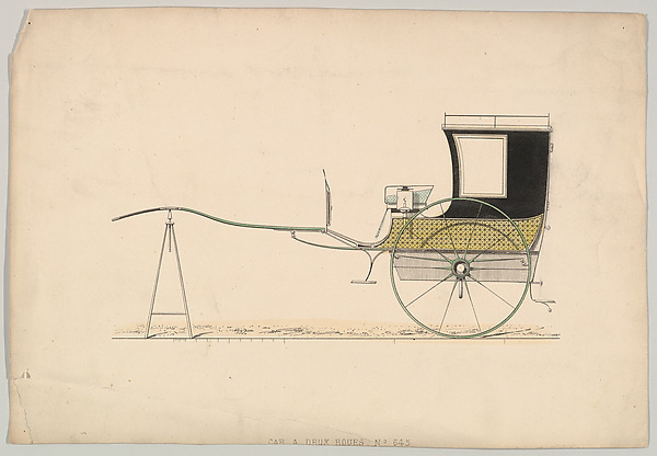 Design for "Car à Deux Roues" (Vehicle with two wheels)