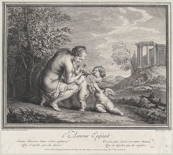 Venus nursing three Cupids in a landscape