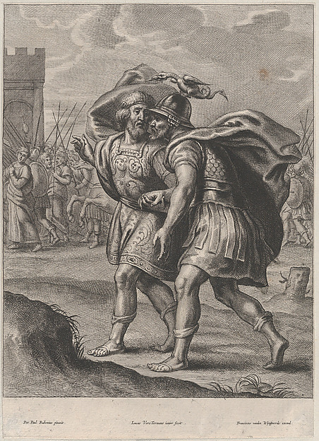 Achilles and Priam, in conversation outside of Troy