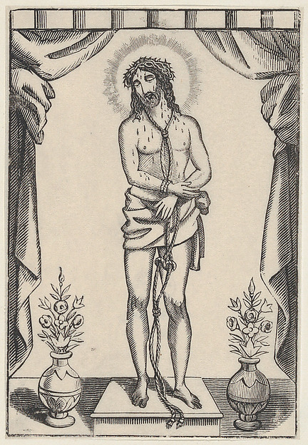 Christ standing, hands tied with rope by Anonymous, Mexican