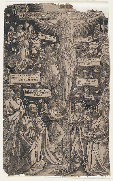 Christ on the Cross surrounded by mourners by Anonymous, Italian, 17th or 18th century