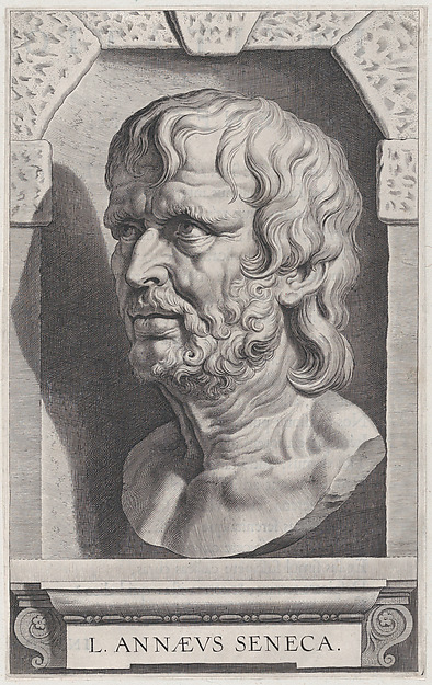 The bust of Seneca, in a stonework niche