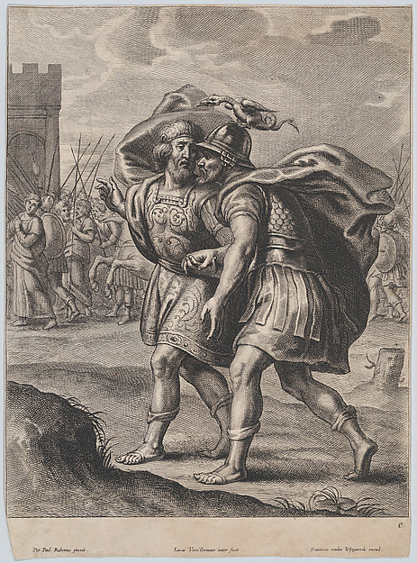 Achilles and Priam, in conversation outside of Troy