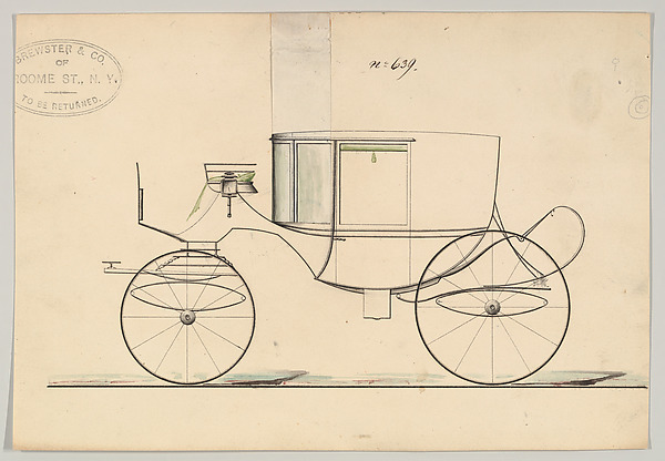 Design for Coupé, no. 639 ("Three-quarter Size Clarence with C Springs Behind")