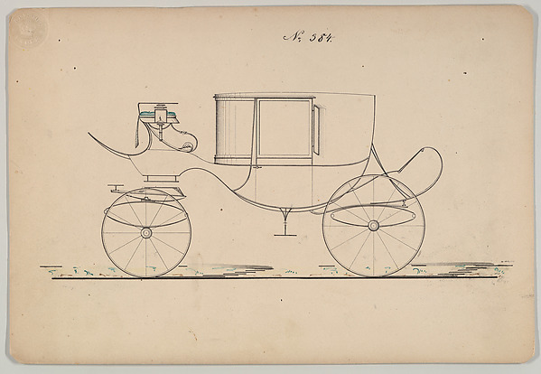 Design for Coupé, no. 384 ("Large Clarence on C Springs with Metropolitan Boot")