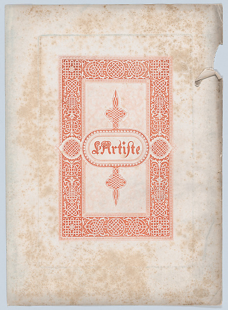 Title page for the magazine "L'Artiste" by Charles-Ernest Clerget, The Metropolitan Museum of Art