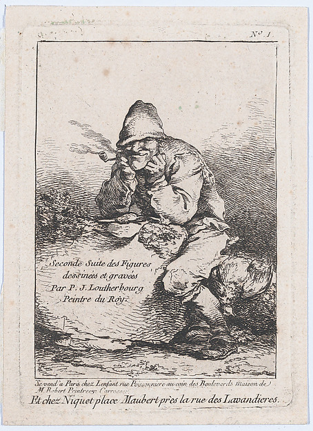 Seated Man Smoking a Pipe