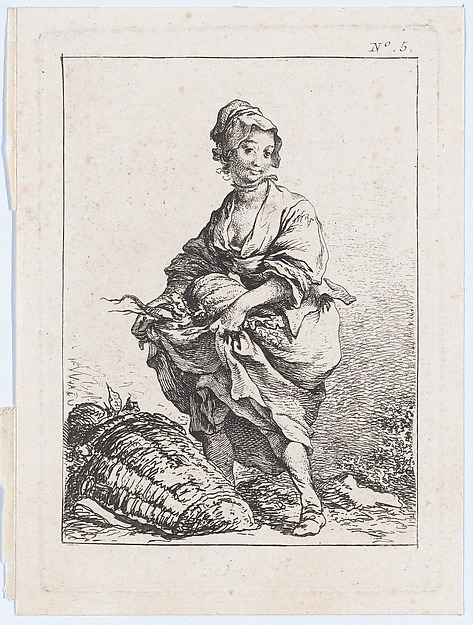Young Woman Carrying Vegetables