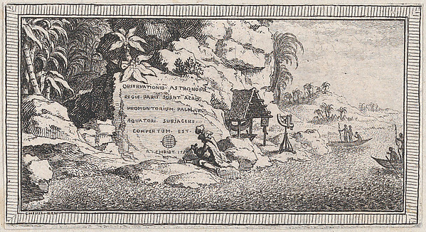 Title Page, from a series of six landscapes titled "Observationib.Astronom.Regiae.Paris.Scient. Acad...1736"