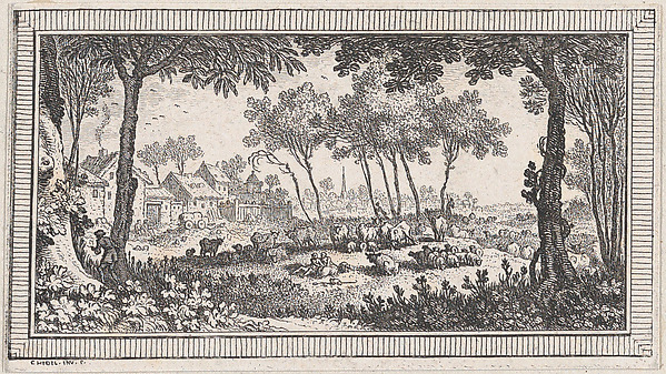 Landscape, from a series of six landscapes titled "Observationib.Astronom.Regiae.Paris.Scient. Acad...1736"