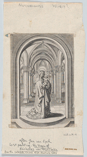 Virgin and Child in a Church, also known as the Van Maelbeke Virgin by Wierix