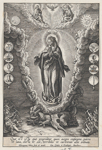The Virgin with the Symbols of the Lauretanian Litany by Hieronymus (Jerome) Wierix