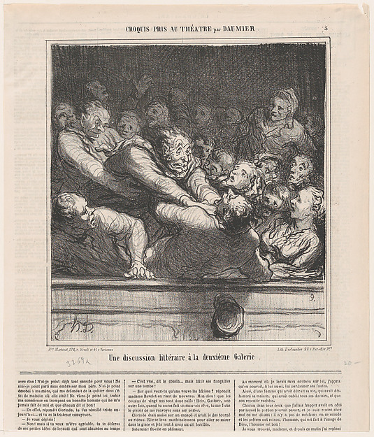 A Literary Discussion in the Second Tier, from "Le Charivari"