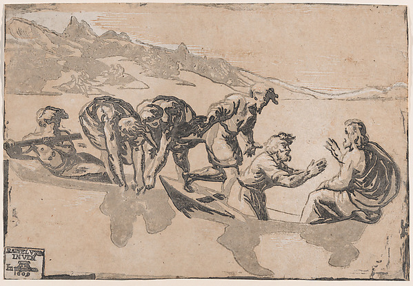 Miraculous draught of fishes, after Raphael