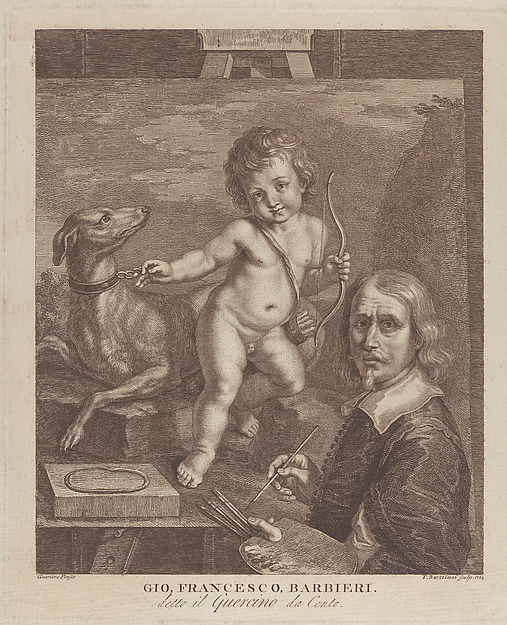 Francesco Bartolozzi, Guercino Self-Portrait