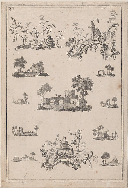 Chinoiserie Ornaments, plates from "The Ladies Amusement"; or, "Whole art of japanning made easy"