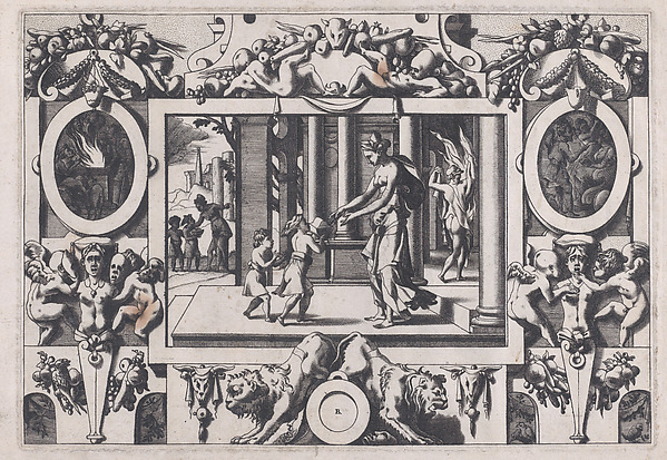 The Children of Medea and Jason Give Creusa the Fatal Present (Par ses deux fils à l'épouse nouvelle envoyé en don la couronne mortelle...), from "Jason and the Golden Fleece"
