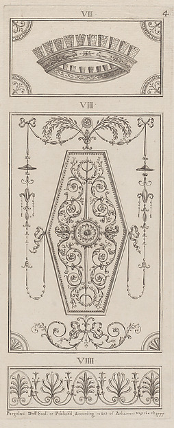 Panels of Ornament, nos. VII–VIIII, plate 4 from "Designs for Various Ornaments"