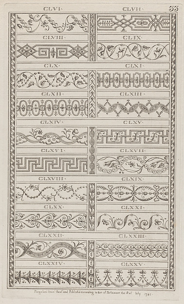 Ornament Designs, nos. CLVI to CLXXV, plate 33 from "Designs for Various Ornaments"