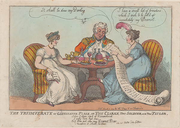 The Triumverate of Gloucester Place, or The Clarke, The Soldier, and The Taylor