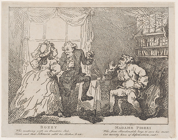 Bozzy and Madame Piozzi (Frontispiece, "Bozzy and Piozzi" by Peter Pindar)
