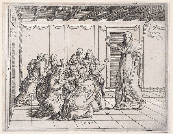 Risen Christ Appearing to the Disciples, from Old and New Testaments by Augustin Hirschvogel