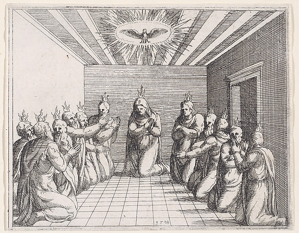 Pentecost, from Old and New Testaments by Augustin Hirschvogel