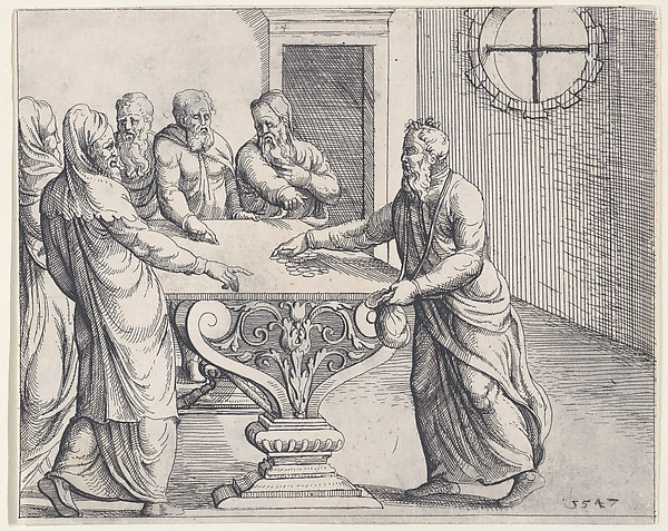 Judas Being Paid the 30 Pieces of Silver, from Old and New Testaments