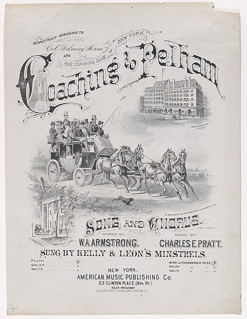 Coaching to Pelham (sheet music cover) by American Music Publishing Company, The Metropolitan Museum of Art