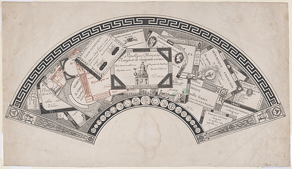 Fan Design with Republican Assignats (French Revolutionary Money)