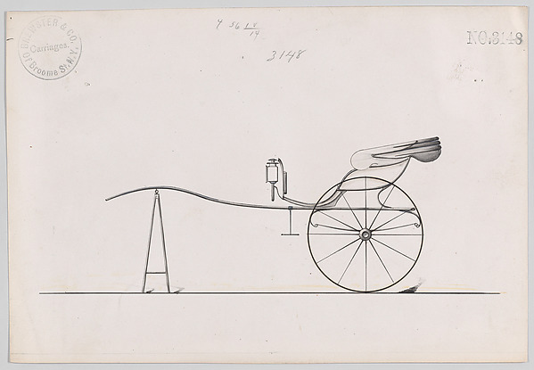 Design for Dog Cart or 2 Wheeler, no. 3148