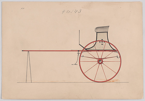 Design for Dog Cart or 2 Wheeler, no. 4143