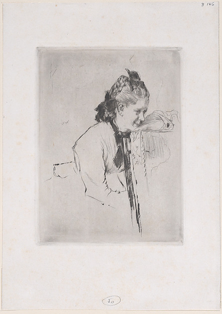 Femme de métier (étude de jeune fille appuyée sur une chaise)