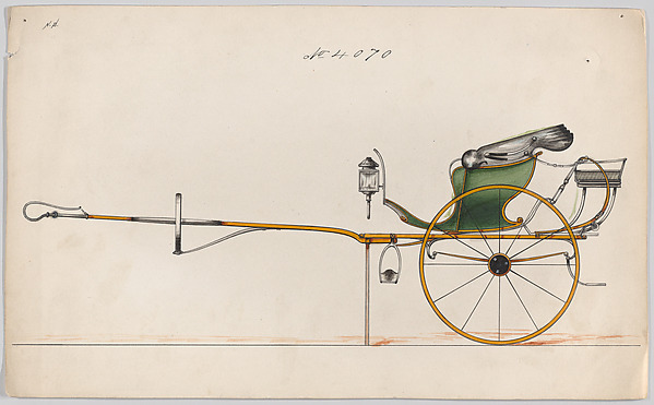 Carriage design for a Curricle, no. 4070