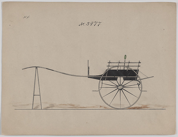 Design for Dog Cart or 2 Wheeler, no. 3977